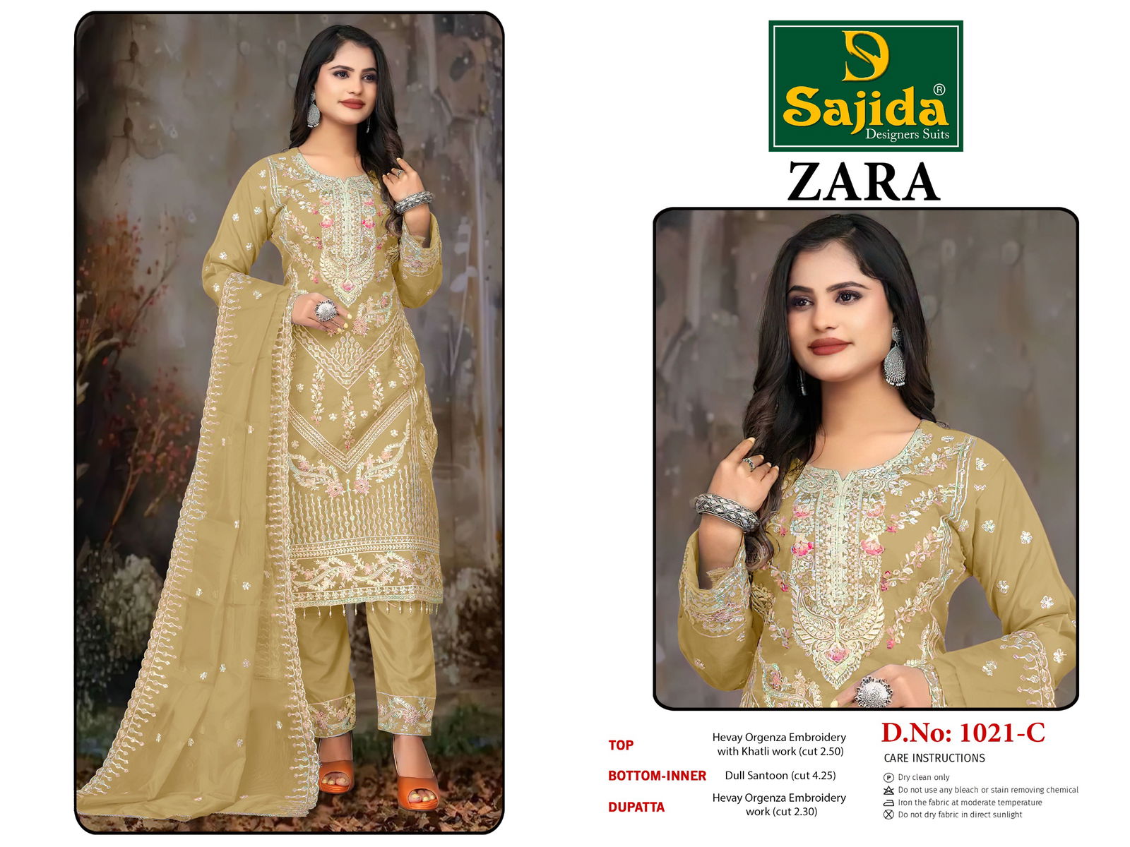 Zara Vol 2 by Sajida Organza Pakistani Salwar Kameez Orders In India